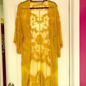 Yellow lace kimono